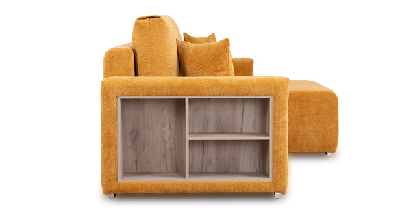 Диван-кровать угловой Оксфорд 714 композиция 1, шенилл STORM 8 горчичный, модульная система, сборка на любую сторону