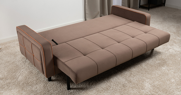 Диван-кровать прямой Черри ТД 286 велюр Irida 05 шоколадно-коричневый, Эвита терра терракотовый