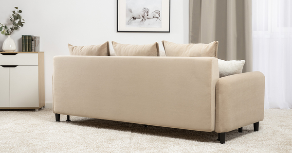 Диван-кровать прямой Дакота ТД 582 велюр Vendetta 02 кремовый, Riga 1598 z1 col 6 бежевый, Romeo 02