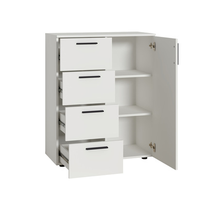 Комод Эйр 16.241 белый PE шагрень, собирается на любую сторону