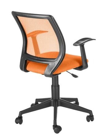 Кресло на колесах Эксперт Т эрго ткань-сетка оранж, подлокотник пластик Т образный, крестовина пластик, без качания