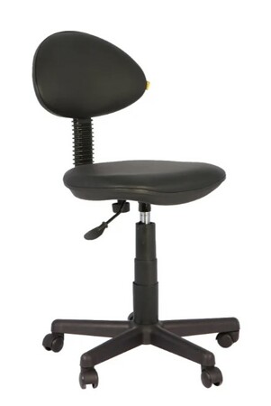 Кресло без подлокотников Логика обивка кожзам черный, крестовина пластик, без качания