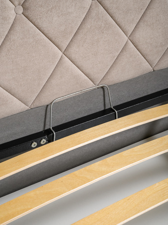 Кровать Марион 160 велюр OCEAN 005 темно-бежевый с ортопедическим основанием и подъемным механизмом (спальное место 160 х 200)