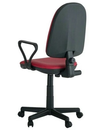 Кресло Престиж Самба обивка кожзам бордо, подлокотники пластик, крестовина пластик, механизм отклонения спинки