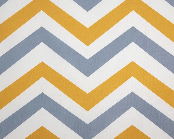 Кровать детская двухъярусная Карамель 75 Дуб Сонома, диван - велюр RIKKO YELLOW желтые зигзаги (сборка на любую сторону) спальное место верх 80х190, низ 120х185