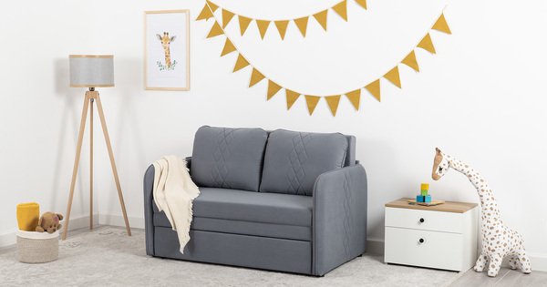 Диван-кровать прямой Юта (120) ТД 520 велюр Вивальди 12 сине-серый